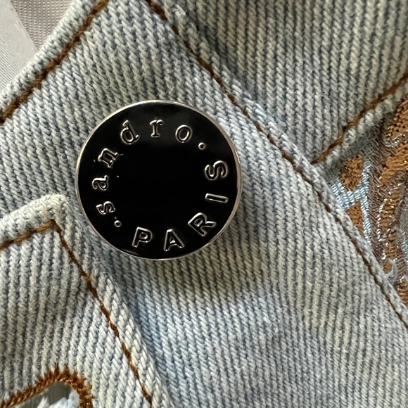 SANDRO PARIS. SZ 34 gorgeous large motif , and denim. Mixed texture - Picture 8 of 11